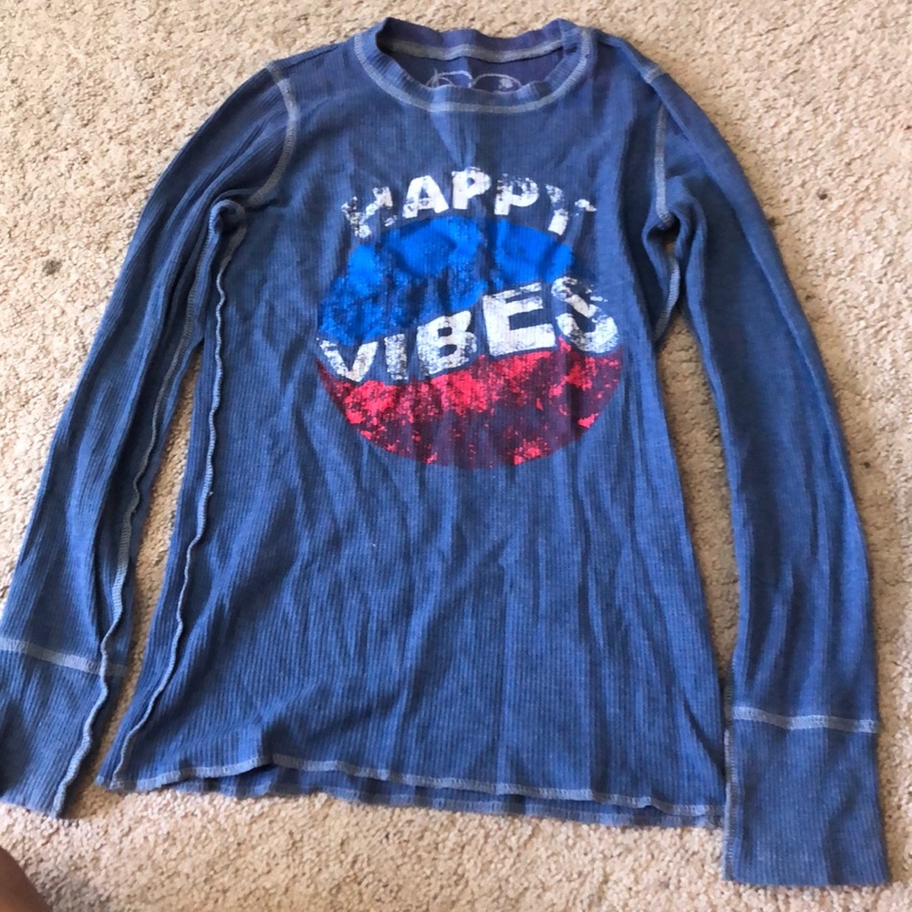 Blue happy vibes long sleeve tee